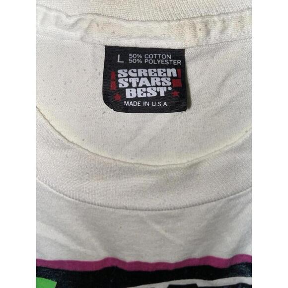 Vintage Neon Single Stitch NCA Rules National Cheerleaders Camp Shirt Size L - Picture 3 of 11